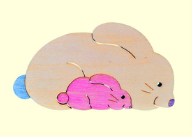 組み木　干支卯