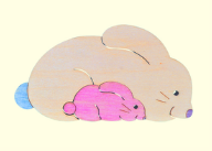 組み木　干支卯