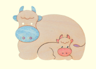 組み木　干支丑年