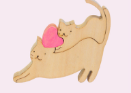 組み木のオブジェネコ