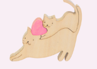 組み木のオブジェネコ